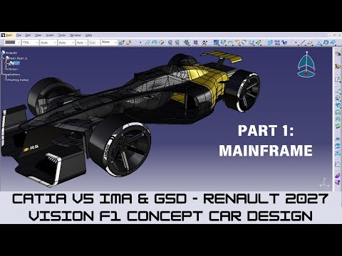CATIA V5 ICEM - CLASS A SURFACING TUTORIAL| RENAULT VISION  2027 F1 CONCEPT CAR DESIGN| PART 1