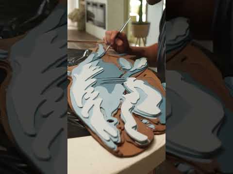 Not a pro artist but.. turned out sick 🤧 full video on channel #shorts #woodworking #artchallenge