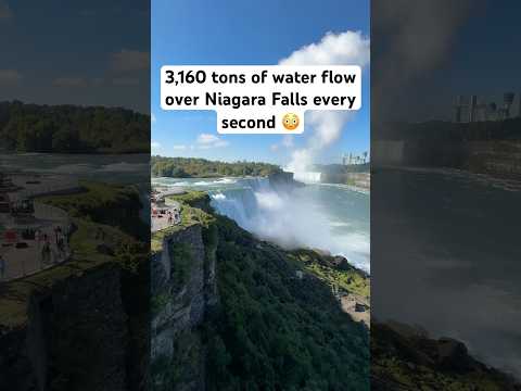3,160 tons of water flow over Niagara Falls every second. 😳#niagarafalls #waterfalls