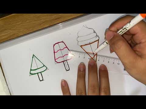 Instructions on how to draw an ice cream cone p2
