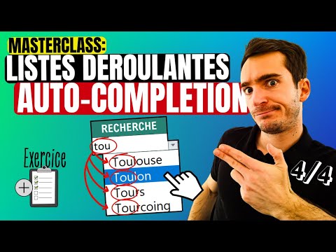 Excel : créer une LISTE DEROULANTE avec AUTO-COMPLETION (saisie semi-automatique - Masterclass 4/4)