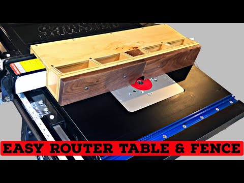 Router Table Saw Extension Wing Insert and Fence Shop Build