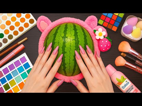 ASMR Makeup on Watermelon (No Talking)