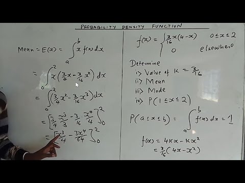 CONTINUOUS RANDOM VARIABLE |PROBABILITY DENSITY FUNCTION | MEAN | MODE