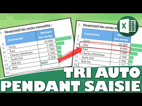 TOP3 : Comment trier des données en temps réel à la saisie sur Excel ?