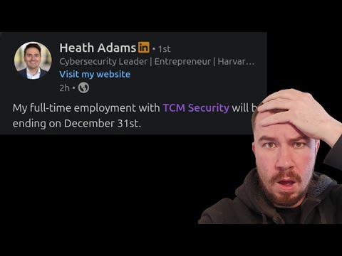 Heath Adams is leaving TCM Security...