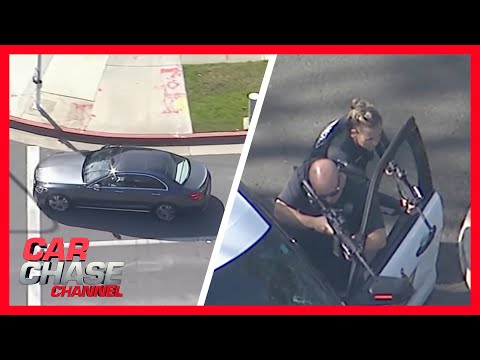 LA car chase suspect makes dead end turn leading to police standoff | Car Chase Channel