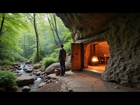 3 Days Of Solo Survival In The Forest, Building A Warm Cave, Fishing And Cooking