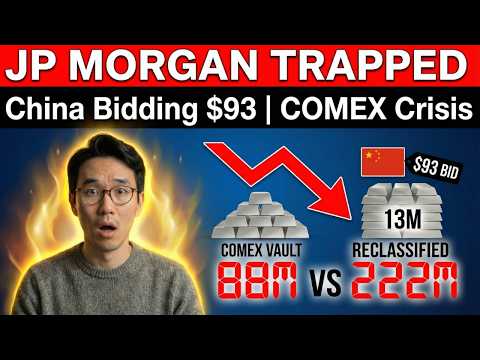 JP MORGAN TRAPPED: Reclassified 13M Ounces - China Bidding $93, COMEX Has 88M vs 222M (BREAKING)