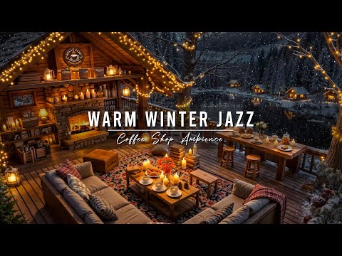 Cozy Winter Coffee Shop Ambience & Relaxing Piano Jazz Music to Study β Warm Jazz Instrumental Music