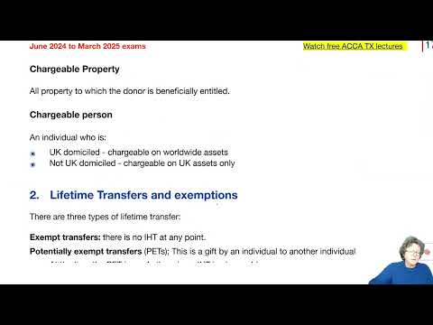 Chapter 23 Inheritance Tax (part 1) -  ACCA TX-UK Taxation (FA 2023)