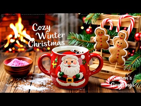 Cozy Winter Christmas Jazz ❄️☕ Smooth Café Jazz with Fireplace Crackling for Relaxing Evenings