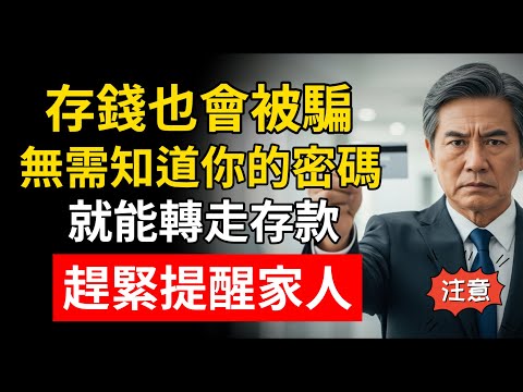 存錢也會被騙！無需知道你的密碼就能轉走存款，趕緊提醒家人！