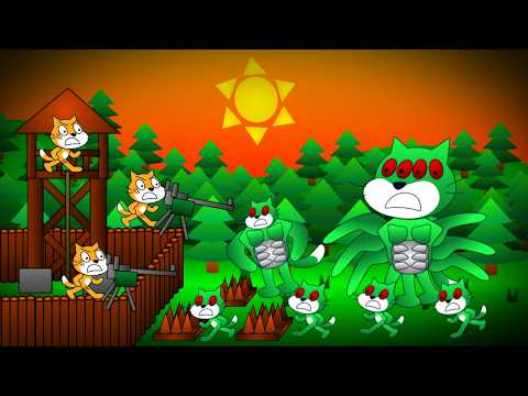 I Made A ZOMBIE Apocolapyse Game On Scratch..