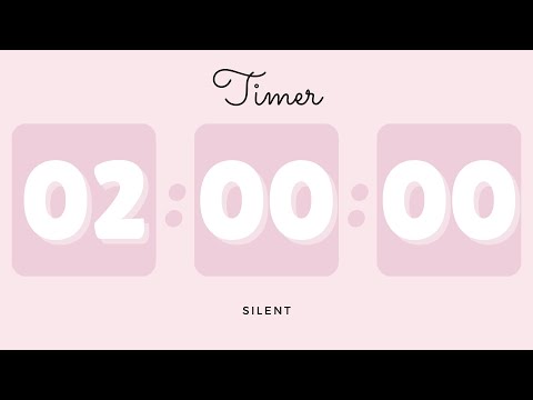 🌸 2 Hours Silent Timer with Cute Ending Alarm | Pastel Pink Timer