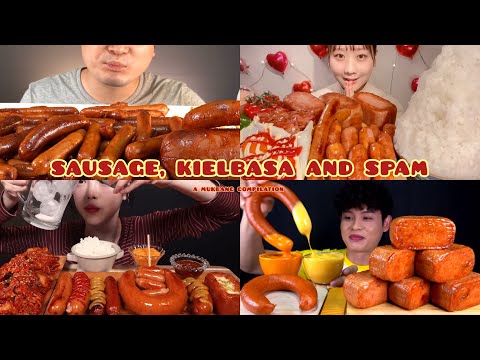Sausage, kielbasa and spam Mukbang compilation 🌭 Big, juicy bites(asmr)
