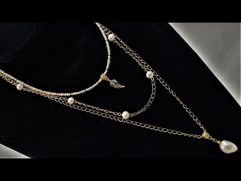 Украшение из жемчуга и цепочки своими руками