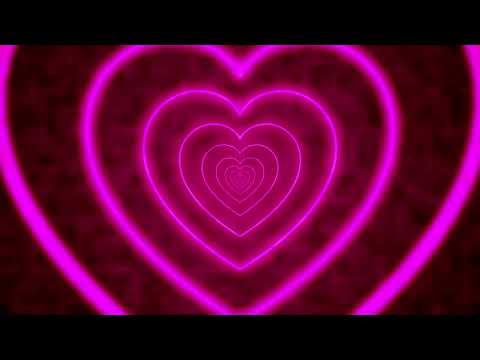 Heart Loop Video Neon Pink 💖 Heart Tunnel Background