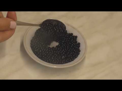 Как сделать чёрную икру из желатина.