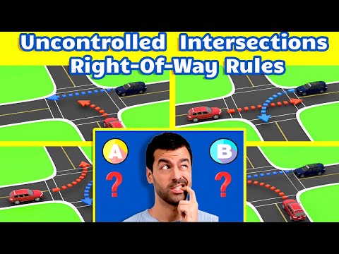 Right Of Way Rules EXPLAINED at Uncontrolled Intersections