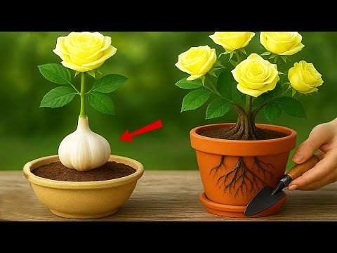 Just Garlic! Roses will sprout and root quickly immediately