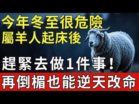 今年冬至很危險！屬羊人起床後，趕緊去做1件事！再倒楣也能逆天改命！|福運生肖 #生肖 #運勢 #風水 #財運 #命理