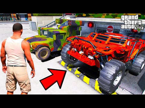 Franklin Found Secret Army Garage In GTA 5 | SHINCHAN and CHOP