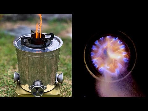 Homemade Wood Gas Burning Stove for Camping with Less Soot - TLUD Gasifier Stove for Noodles