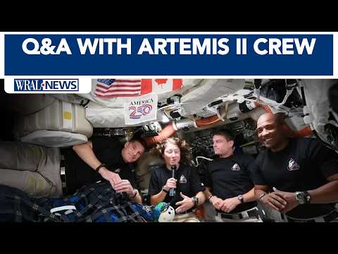 Artemis II crew answers question during journey back to Earth