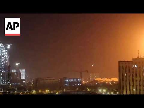 Interceptions light up Baghdad after drone attack on luxury hotel