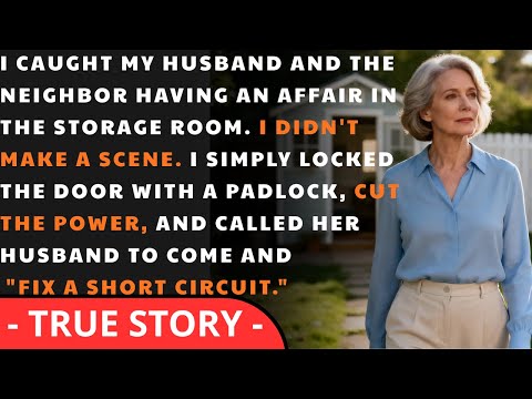 I caught my husband and the neighbor in the storage room. I locked them and called her husband...