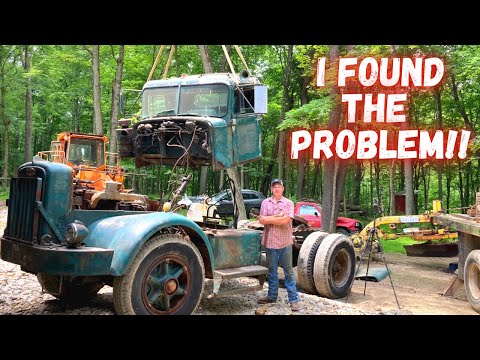 1957 Autocar Truck Restoration: Removing Cab & Transmission Damage!