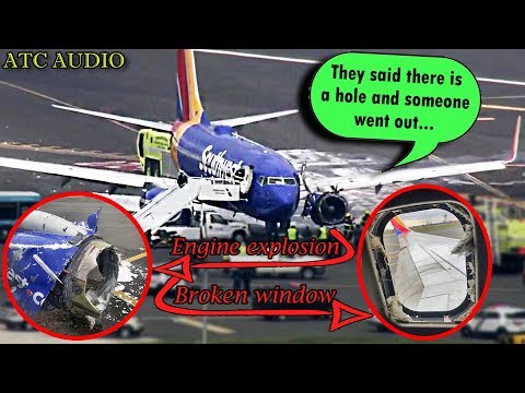 #WN1380 Southwest Engine Explodes in midair and a Window Breaks!