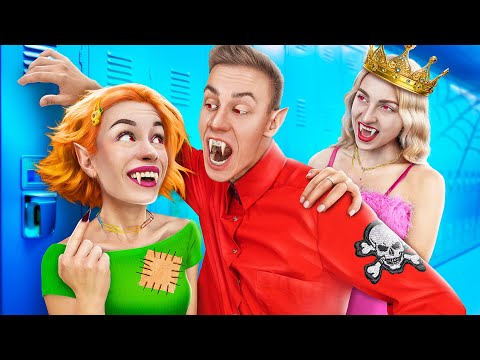 Бедная Девочка в Богатой Вампирской Школе!