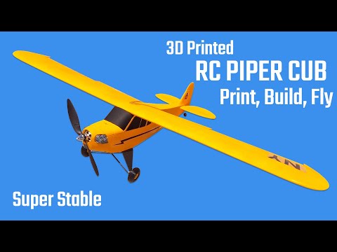 3D Printed Piper CUB Model Airplane (107cm). Print, Build, Paint, Fly, Have Fun. Free Build.