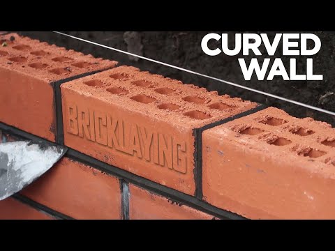 Building Curved Brick Wall From Start to Finish