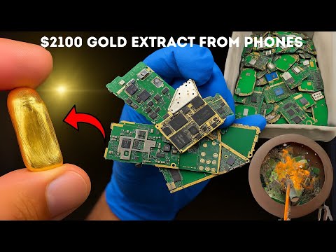 $2100 Gold Recovered from Scrap Mobiles (190g) | Complete Industrial Recycling Process