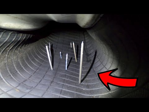 GoPro Inside a CAR TIRE (TIRE vs NAILS)