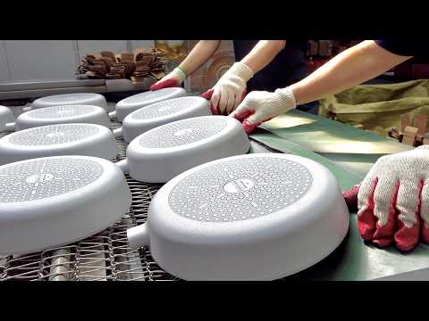 Amazing Technology! Satisfactory Aluminum Frying Pan Mass Production Process. Nonstick Pan Factory
