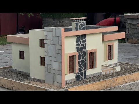 I designed and built a realistic mini house, using bricks. #minihousemaking #craft #smallhouseplan