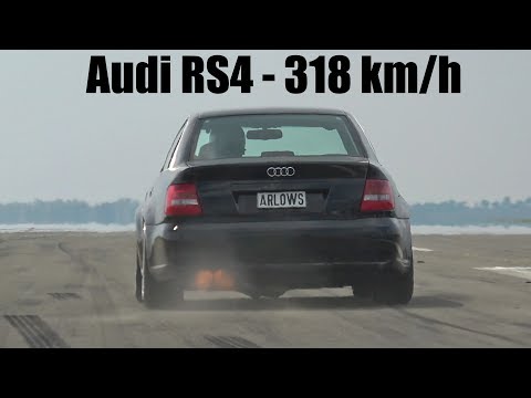 1250HP Audi S4 B5 Bi-Turbo 0-318 KM/H LOUD START & ACCELERATIONS!
