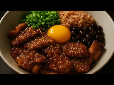 One bowl and that's it! Moist pork neck rice bowl ultra-simple recipe