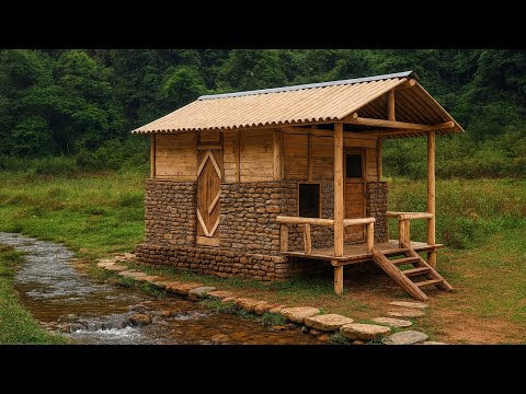 Young man leaves the city for the forest: building a house from start to finish.