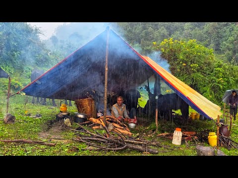 Nepali Mountain Village Life During the Rainy Season | Most Peaceful And Relaxing Village Life |