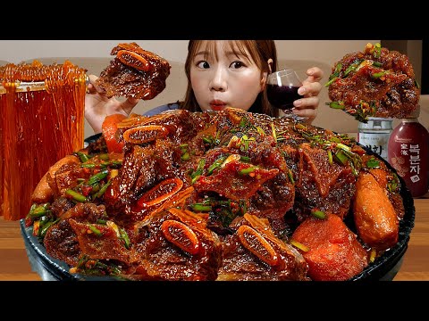 🍖직접만든 소꼬리토핑 소갈비찜 먹방🍜 한식끝판왕 갈비찜에 꼬리찜을 얹는다고?!😋 꼬리찜 요리 GALBIJJIM MUKBANG ASMR EATINGSHOW REALSOUND 요리