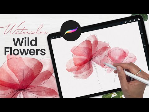 How To Draw Watercolor Flowers • Easy iPad Art Tutorial • You Can Paint This Procreate