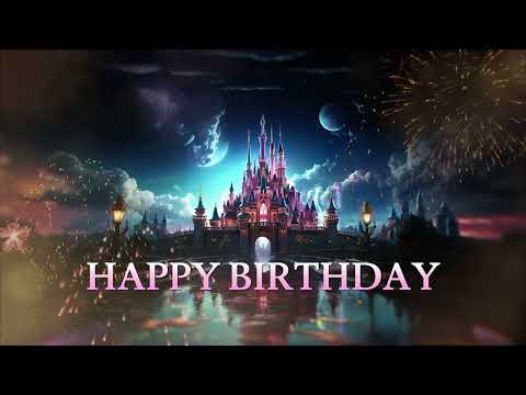 1 HOUR of disney castle | Happy Birthday BG Video Loop Wallpaper Screesaver