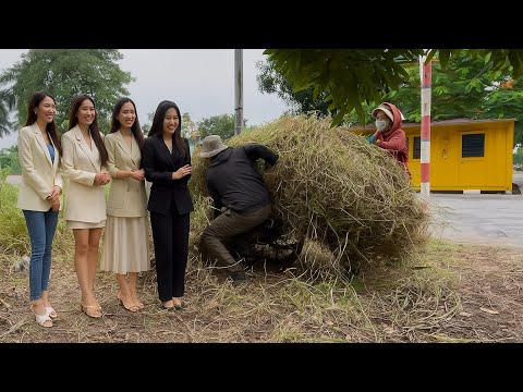 We Cleaned a Giant Grass Carpet on the Sidewalk—Right in Front of 4 Lazy Girls’ House! #cleanup