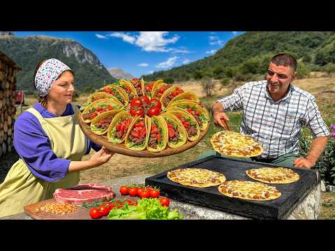 Homemade Tacos in Village: Grinding Wheat in Old Mill