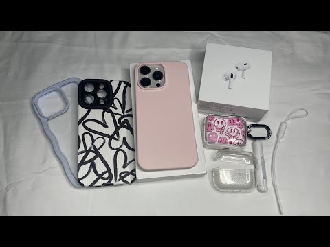 Iphone 15 Pro Max 256gb White Titanium & AirPods Pro 2 Unboxing + Accessories| Itz Juannitaa